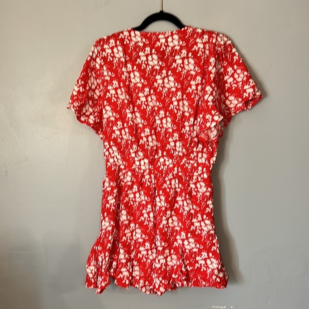 Floral Red Women's Jumpsuit - Picture 6 of 7